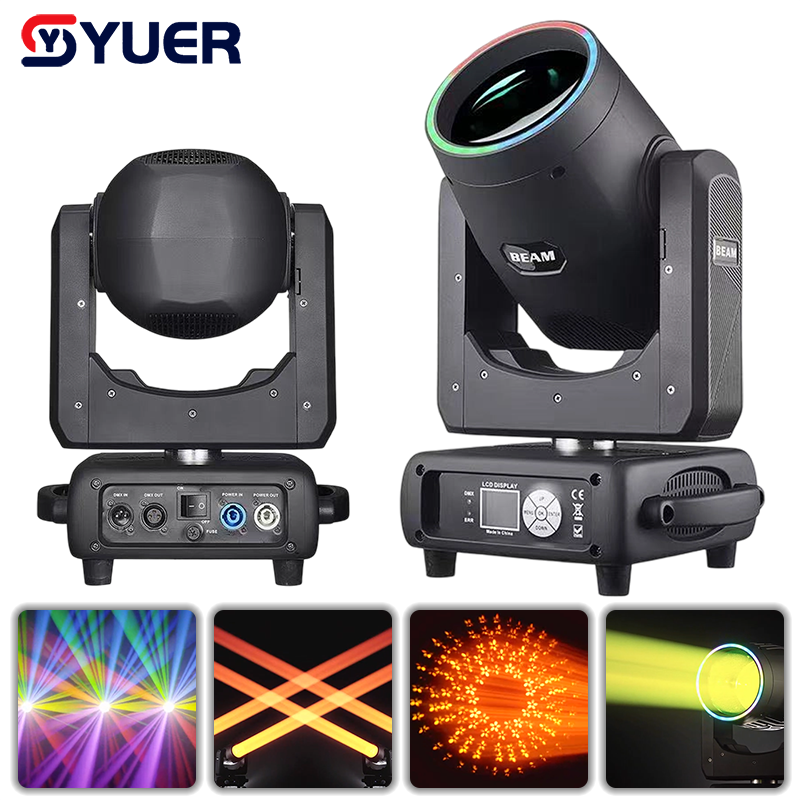 YUER™️Cabeza móvil de haz puntual de 350W con apertura + enfoque + prisma 48+8+24 + atomización + efecto arcoíris DMX512 para DJ, efecto de luz de escenario DMX, luz de discoteca, DJ, bar