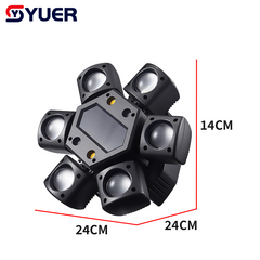 YUER™ MINI 12x3W LED +3x3W LED +2X5W Gold Strobe +R G Laser Six Arm Moving Head Light With Gobo Beam Effect DMX512 Remote Control For DJ Disco Wedding Event Party Bar Club
