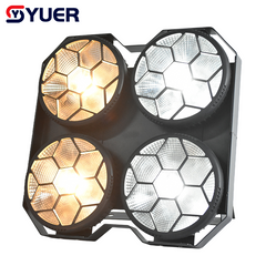YUER™️NOUVEAU projecteur Blinder 4 yeux 4X50W LED COB blanc + blanc chaud 2EN1 blanc froid et blanc chaud pour éclairage d'effet de scène de fête DJ