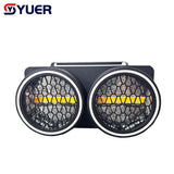 YUER™ 2x50W Gold + 128Pcs RGB 2 Eyes Retro Audience Lights With Aperture Matrix Light For DJ Party Stage Effect Lighting