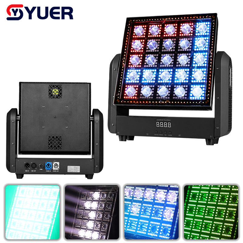 YUER™️ Luz de Matriz de Cabeza Móvil LED 25X5W Blanca + 400PCS RGB + 108PCS Blanca y Blanca Cálida Efectos de Flash Wash DMX512 Para DJ Discoteca Fiesta Club Bar