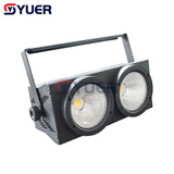 YUER™️ 2Eyes 2x100W White+Warm White 2IN1 LED COB Blinder Light Cool and Warm White Professional DJ Party Stage Effect Lighting