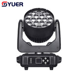 YUER™️ 19x15W LED RGBW Beam + Wash Zoom Moving Head Light DMX512 DJ Disco Party Bar Dance Floor Stage Effect Lighting Equipment