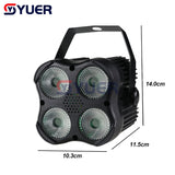 YUER™️ 4 Eyes LED RGB 3IN1 Par Light DMX512 Voice Contro For DJ Disco Stage Dance Hall Party Indoor Bar Professional background light