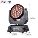 YUER™️ NEW 450W 36X12W RGBW 4IN1 Focusing Moving Head Light Stage Lighting Effect DMX Control For DJ Disco Nightclub KTV Bar Theater