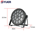 YUER™️ 18X12W RGBW 4in1 LED Par Light With Aperture DMX512 Disco Light Professional Stage Bar Dj Equipment