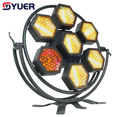 YUER™️ New Stage Light 7X100W LED Pixel Retro Light Background Light dj Nightclub bar Light 7pcs 100W warm white COB LED + 168pcs 0.3W RGB 3IN1 5050 LED
