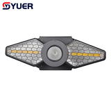 YUER™️New Infinite Rotation 2X80W Golden+60W 4IN1 LED Retro Flash Light With Ring Wash DMX512 For DJ Party flashing lights dance club Disco Stage Effect Light