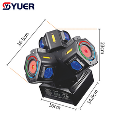 YUER™ 9x10W RGBW 4in1 +9x10W Strobe +2 Red 1 Green Laser  3 Arm Moving Head Light With Ring Beam Laser Strobe Effect DMX512 Remote Control For DJ Disco Club Wedding Party Bar Stage Lighting