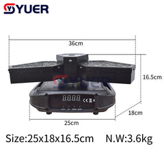 YUER™️ Nouveau moule Mini Rotation infinie 3x50W LED rétro Flash Light DMX512 DJ Party lumières clignotantes club de danse Disco effet de scène lumière 