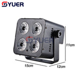 YUER™️ 4x15W RGBW 4in1 LED Par Can Wash Stage Effect Lighting For DJ Disco Home Party DMX Control Sound Auto Remote Modes