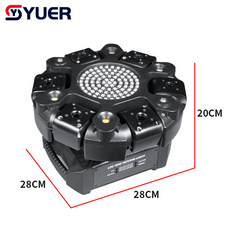 Laser 6x500mw YUER™ R 91 Effet stroboscopique magique Laser Shadow Battle Six bras Lumière à tête mobile avec bandes lumineuses irisées Stroboscope blanc/or Laser RG Effet Wash DMX512 Contrôle sonore Pour DJ Disco Bar KTV