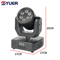 YUER™ 6x8W RGBW 4in1 Moving Head Light With Ring Wash Effect DMX512 Remote Control For DJ Disco Wedding Event Party Bar Club