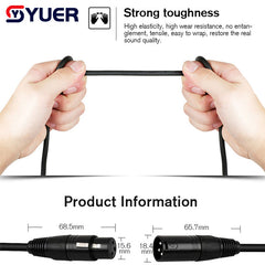 YUER™️ LED Studio Computer PC Controlador de iluminación de escenario Atenuador DMX512 Cable DMX de señal de 3 pines/5 pines (1M-50M) Cable de señal de iluminación de escenario 
