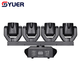 YUER™️ NEW 12X10W 4 Head Moving Head Beam Light With LED Ring 2X100mw Red+2X50mw Green Lasers Effect DMX512 For DJ Disco Party Stage Effect Lighting Night Club Bar Light