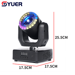 YUER™ MINI 15W RGBW 4in1 Beam Moving Head Light With Ring DMX512 Remote Control For DJ Disco Wedding Event Party Bar Club Stage Show