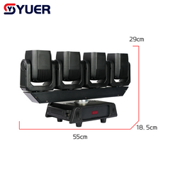 YUER™ 4x40W RGBW 4in1 4 Head Moving Head Light With Ring Beam Effect DMX Sound Control For DJ Disco Wedding Event Party Bar Club