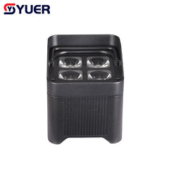 YUER™ Battery Wireless Waterproof Par Light 4X20W RGBWA-UV 6IN1 LED Par Light DMX512 Automatic Voice Control for DJ Disco Stage Indoor Bar