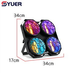 YUER™ 4x50W COB+108x0.2W RGB Audience Light Wash Effect DMX512 Sound Control For DJ Disco Party Bar Club Wedding Stage Effect Lighting