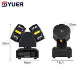 YUER™️ With RG Laser Lights 8x10w RGBW 4in1 LED Moving Head Beam Light Strobe Light DMX Rotation Double Arms Moviing Heads For DJ Party