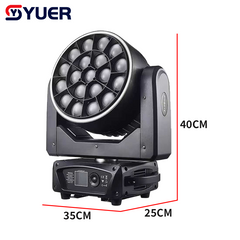 YUER™ 19x40W Bee Eye Moving Head Light With Ring Wash Effect DMX512 Sound Control For DJ Disco Wedding Event Party Bar Club