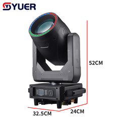 YUER™ 380W Bulb Moving Head Light With Ring Frost Rainbow Focus 2 Prisms Effect DMX512 For DJ Disco Party Bar Club Wedding Stage Effect Lighting
