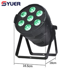 YUER™️ NOUVEAU Moule LED Plat Par 7X12W RGBW Lumière Famille Fête D'anniversaire Théâtre Éclairage De Scène De Mariage DMX512 Télécommande Musicale 