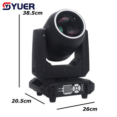 YUER™️ Mini 200W LED Moving Head Light Beam Spot 18 Rotating Prisms With Ring Dj Dmx Stage Light Effect Light Disco Dj Bar Wedding Club