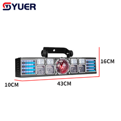 YUER™ 3x3W RGB +4Pcs 3x3W White/UV +64x0.3W 5050 LED Bracket Light Wash Magic Ball Effect DMX512 Remote Control For DJ Disco Party Bar Club Wedding Stage Lighting