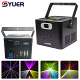 YUER™️ 10W Full Color Laser Light Beam Scanning Animation Pattern Effect Laser Projector For DJ Disco Stage Party Wedding Dance Floor