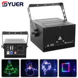 YUER™️ NEW 6w 8W 10W 12W RGB Laser Light Projector Professional 3D Animation Laser Scanner With APP control DJ Disco Party Christmas Wedding Stage Effect