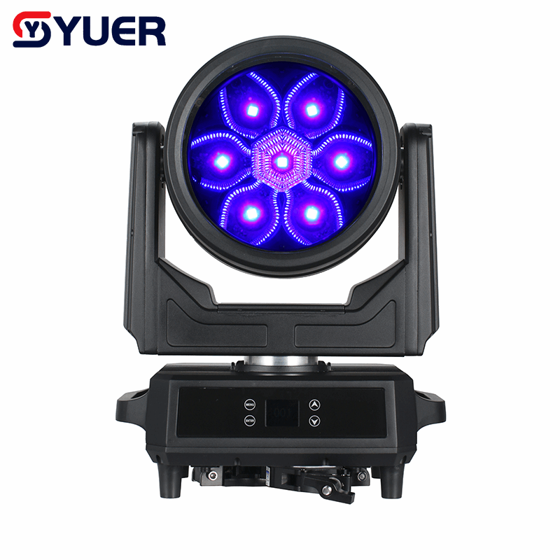 YUER™ IP65 Waterproof 7x60W LED RGBW 4in1 +210x0.3W LED RGB Bee Eye Moving Head Light Wash Zoom Rainbow Effect DMX512 Art-Net Control For DJ Disco Party Bar Club Wedding Stage Lighting