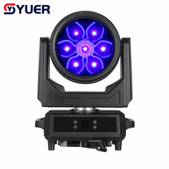 YUER™ IP65 Waterproof 7x60W LED RGBW 4in1 +210x0.3W LED RGB Bee Eye Moving Head Light Wash Zoom Rainbow Effect DMX512 Art-Net Control For DJ Disco Party Bar Club Wedding Stage Lighting