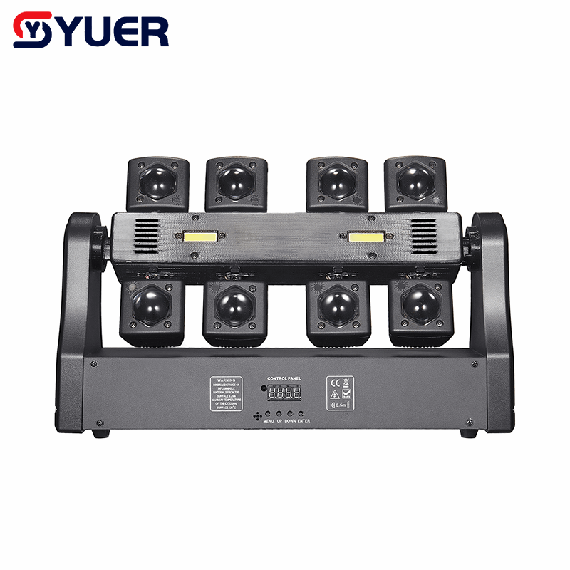 YUER™ 32x3W RGBW 4in1 +2x5w Gold Strobe +RG Laser 8 Arm Moving Head Light Beam Laser Strobe Effect DMX512 Sound Control For DJ Disco Party Bar Club Wedding Stage Effect Lighting