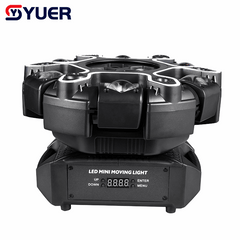 YUER™ 10x10w RGBW Beam 6-Arm Super Bee Eye Donkey Kong Moving Head Effect Light With Iridescent Light Strips White/Gold Strobe RG Laser Effect DMX512 Sound Control For DJ Disco Bar KTV