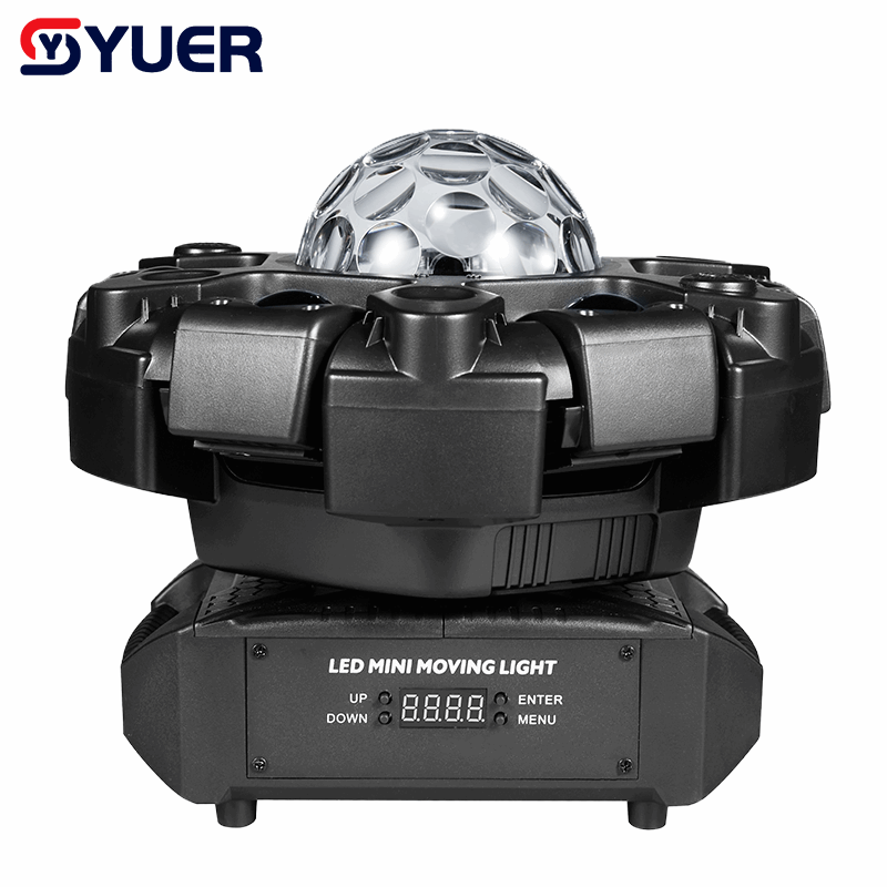 YUER™ 6x10W RGBW Beam Battle Shadow Six Arm Magic Ball Moving Head Effect Light With White/Gold Strobe RG Laser Kaleidoscope Effect DMX512 Sound Control For DJ Disco Bar KTV Club