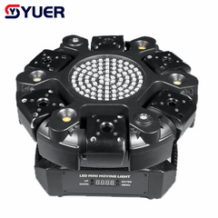 YUER™ 6x500mw R Laser 91 magic Strobe Battle Shadow Six Arm Laser Moving Head Effect Light With Iridescent Light Strips White/Gold Strobe RG Laser Wash Effect DMX512 Sound Control For DJ Disco Bar KTV