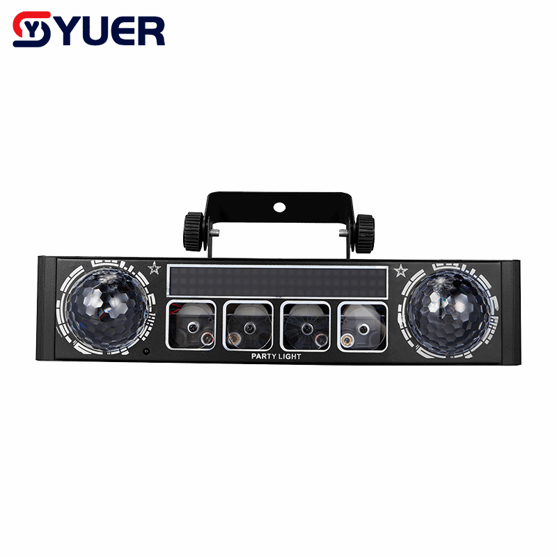 YUER™ 2Pcs 3x3W RGB +78Pcs 5050 LED Bracket Light With RGB Laser Wash Magic Ball Effect DMX512 Remote Control For DJ Disco Party Bar Club Wedding Stage Lighting