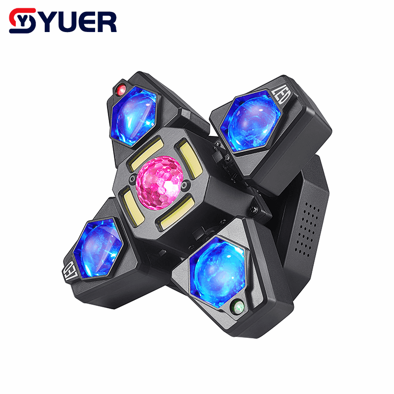YUER™ 16x3W +10W RGBW +4x5W White Strobe +Red Green Laser 4Arm Moving Head Light Beam Laser Strobe Effect DMX512 Sound Control For DJ Disco Party Bar Club Wedding Stage Effect Lighting