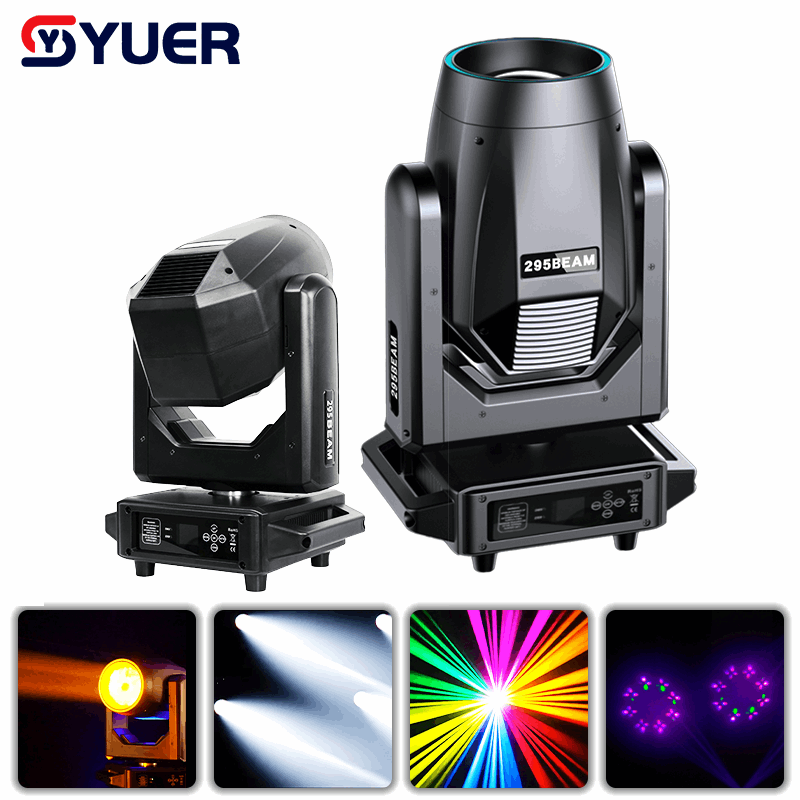 YUER™ 295W Bulb Moving Head Light With Ring Double Prisms 8+16+24 Prisms Rainbow Frost Effect DMX512 Control For DJ Disco Party Bar Club Wedding Stage Lighting