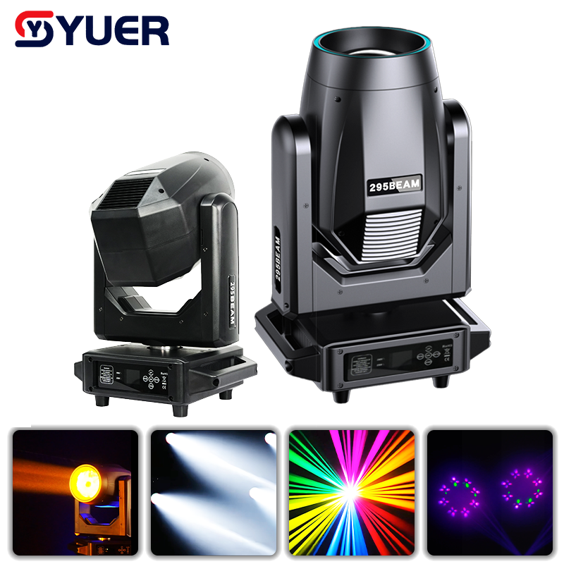 YUER™ 295W Bulb Moving Head Light With Ring Double Prisms 8+16+24 Prisms Rainbow Frost Effect DMX512 Control For DJ Disco Party Bar Club Wedding Stage Lighting