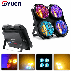 YUER™ 4x50W COB+108x0.2W RGB Audience Light Wash Effect DMX512 Sound Control For DJ Disco Party Bar Club Wedding Stage Effect Lighting
