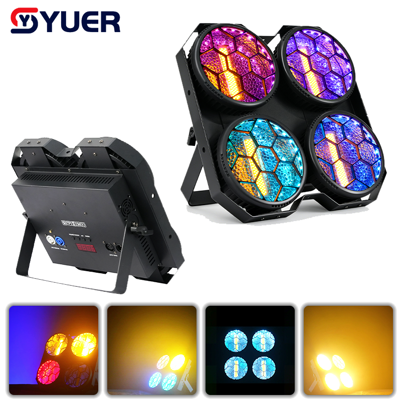 YUER™ 4x50W COB+108x0.2W RGB Audience Light Wash Effect DMX512 Sound Control For DJ Disco Party Bar Club Wedding Stage Effect Lighting