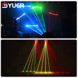 YUER™️ NEW LIDA 10W RGB Moving Head Laser Projector 20Kpps Scanning LED Aperture Assist For DJ Disco DMX 512 Auto Sound Music Modes