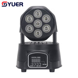 YUER™️ LED 7X12W Wash Light RGBW 4in1 DJ Disco Stage Moving Head Lights