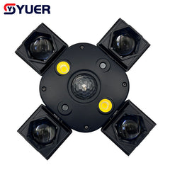 YUER™️ NEW 4X15W RGBW Laser Lamp Moving Head Light Beam Strobe Magic Ball Projector 14/21DMX Stage DJ Bar Party Stage Light 4in1