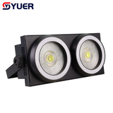 YUER™️Upgraded Version 2X100w COB Cool White+Warm White Audience Light With Ring Flash Effect PWM Strobe DMX512 Sound control For DJ Disco Party