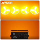 YUER™️ LED COB Audience Light 2 Eyes Blinder Lights 6x30W Strobe Wash Effect With 102x0.2W RGB Ring DMX512 Flood Lighting Dj Disco