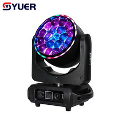 YUER™ 19x15W RGBW 4in1 Bee Eye Moving Head Light With Ring Wash Zoom Effect DMX512 RDM Control For DJ Disco Party Bar Club Wedding Stage Lighting