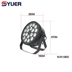 Focos LED YUER™️ RGBW 18x10W 4 en 1, para pared, efecto estroboscópico, para eventos, discotecas, DJ, bodas, escenarios, fiestas y espectáculos